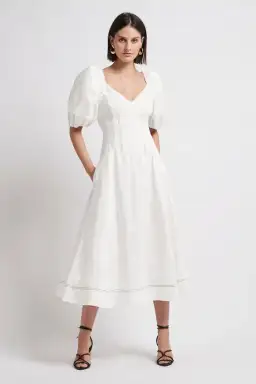 Aje Grove Midi Dress White Size 4 for rent on The Volte - image 1