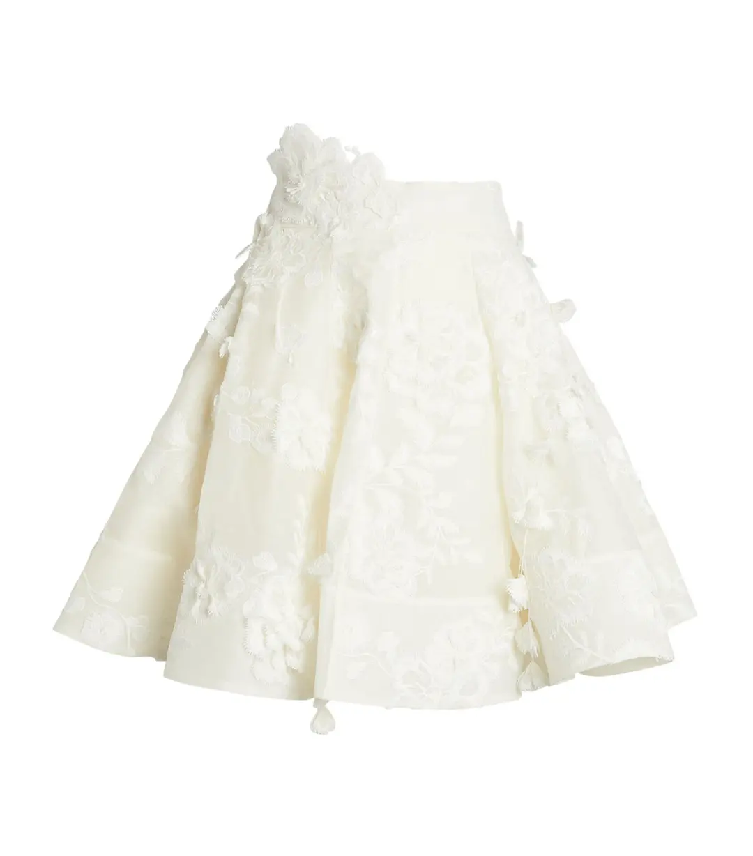 Zimmermann Postcard Applique Skirt White Size 8 for rent on The Volte - main image