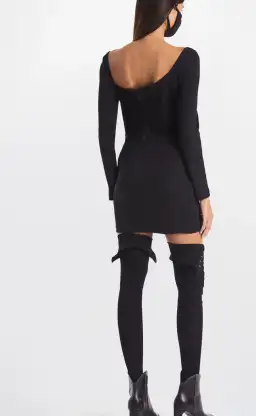 Dion Lee Rib Corset Mini Dress Black