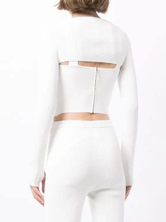 Dion Lee Pointelle Corset Top White Size 6 for rent on The Volte - main image
