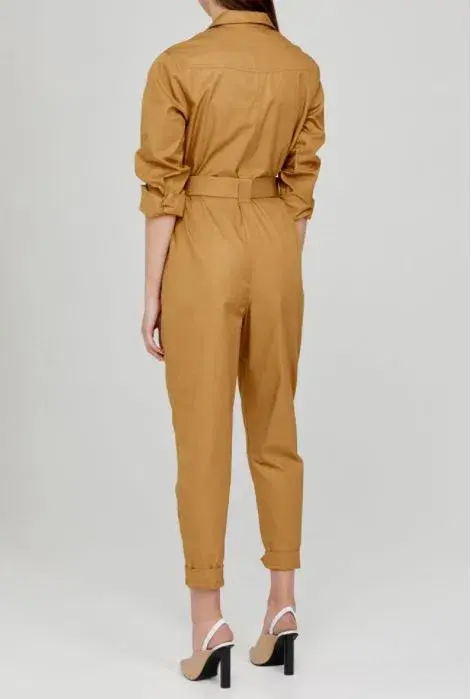Acler Battan Boiler Jumpsuit Brown Size 6 for rent on The Volte - main image