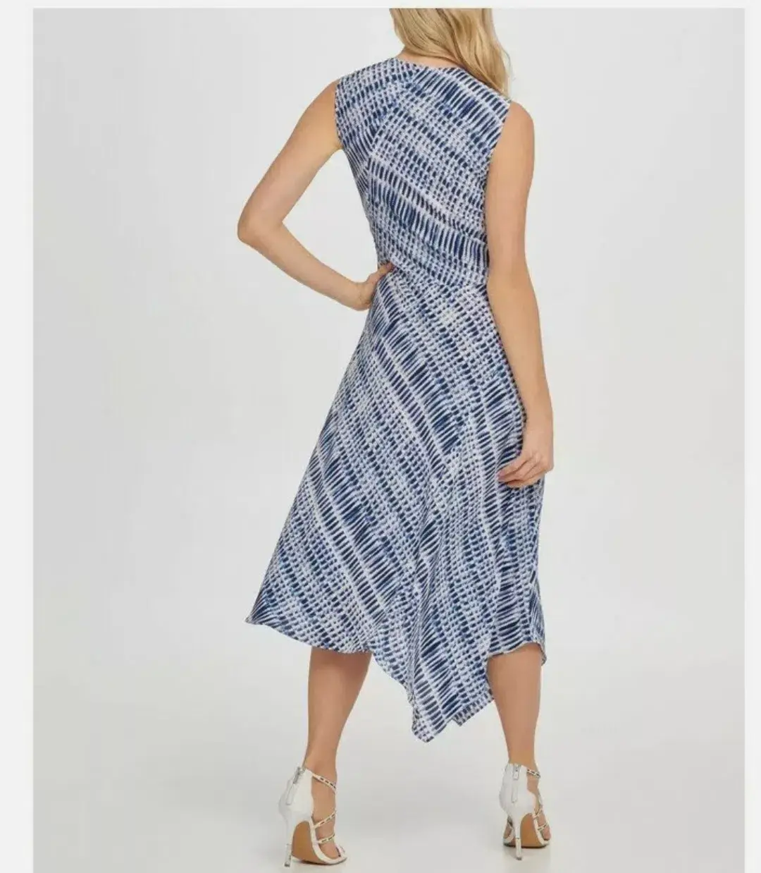 DKNY Vneck Wrap Colorblock Panel Dress Print Size 16 for rent on The Volte - main image