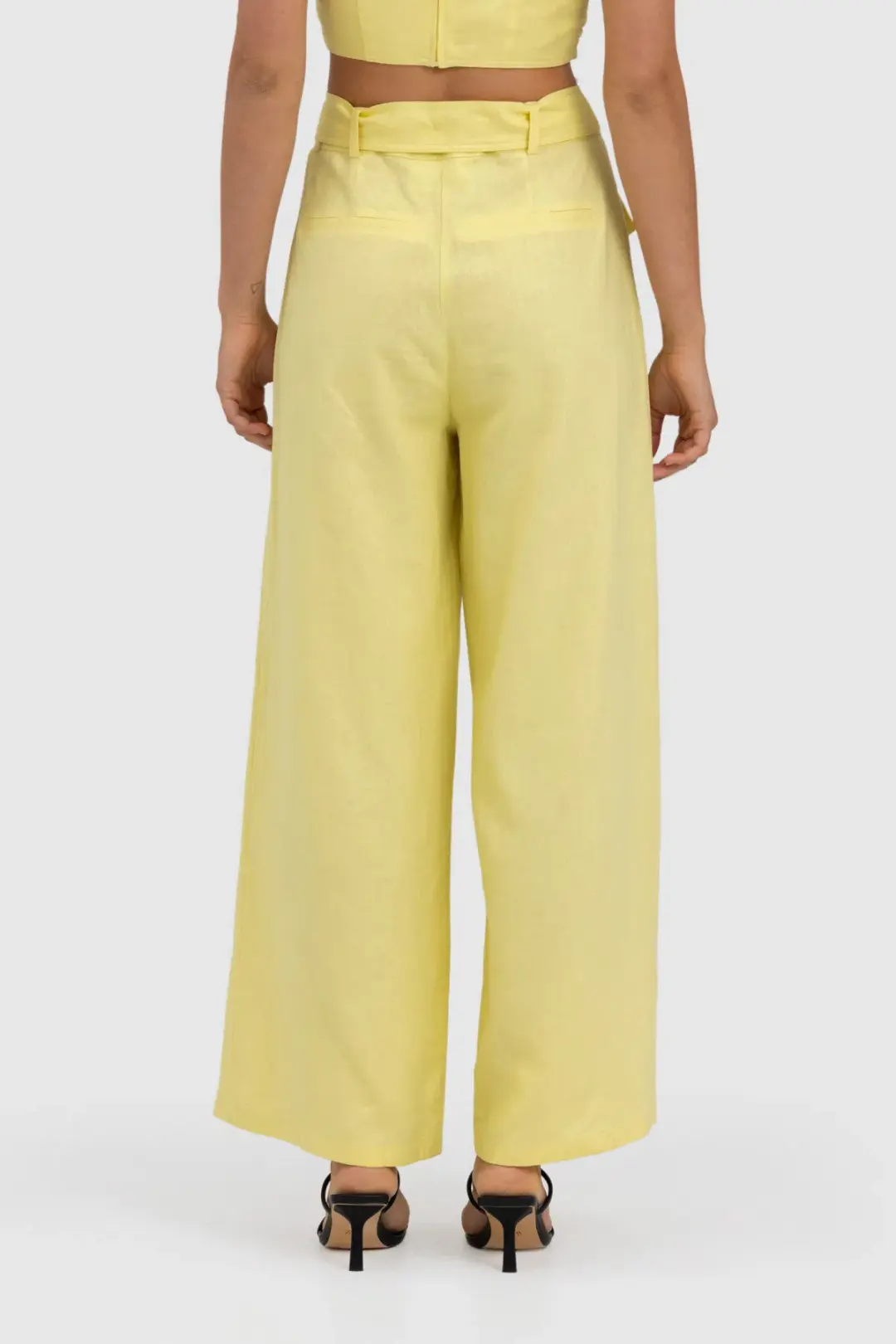 The Wolf Gang Sahara Linen Pans in Lemon Yellow Size au 6 for rent on The Volte - main image