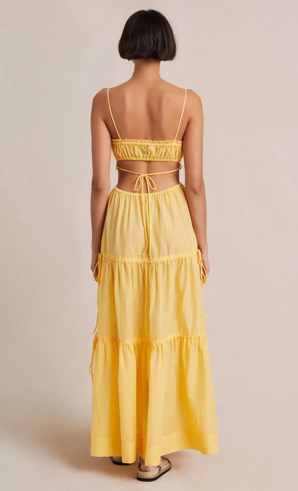 Bec & Bridge Alexandra Tie Maxi Dress Yellow Size 8 for rent on The Volte - main image