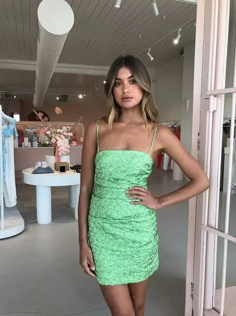 Bec & Bridge Apple Mini Dress Green Size 10 for rent on The Volte - main image