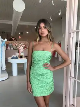 Bec & Bridge Apple Mini Dress Green Size 10 for rent on The Volte - image 3