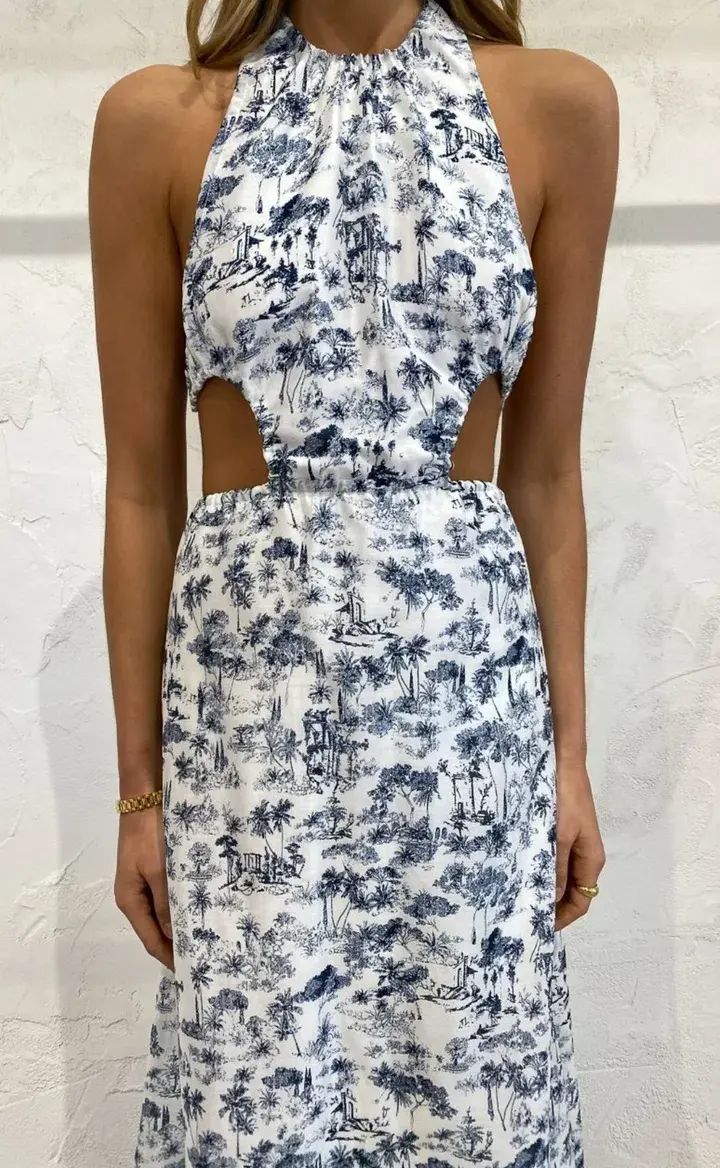 Sir the Label Dimitri Open Back Dress Print Size 6 for rent on The Volte - main image