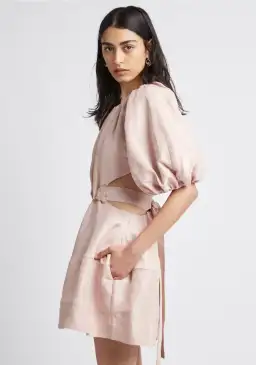 Aje Psychedelia Cut Out Mini Dress Blush Pink