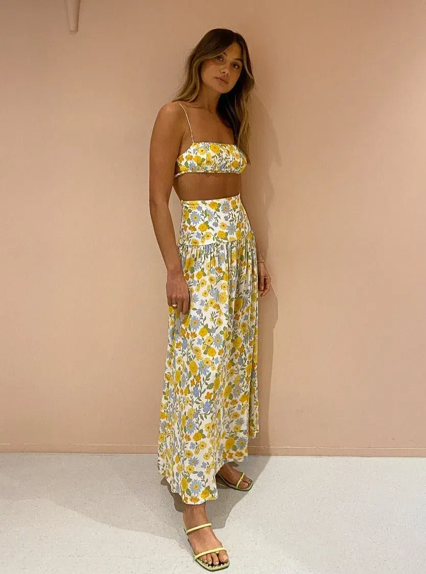 Bec & Bridge Cali Sun Top and Skirt Set Floral Size 8 for rent on The Volte - main image