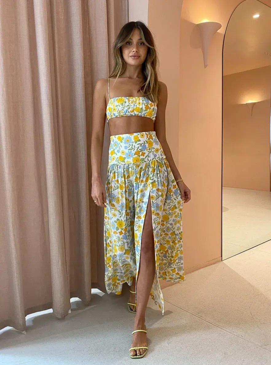 Bec & Bridge Cali Sun Top and Skirt Set Floral Size 8 for rent on The Volte - main image