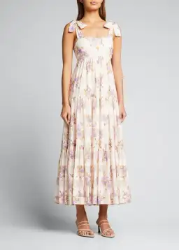 Zimmermann Rosa Striped Picnic Dress Lilac Rose Size 14 for rent on The Volte - image 1