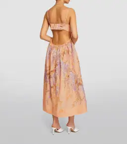 Zimmermann Rosa Bralette Midi Dress Lilac Wisteria Floral Size 0 / AU 8 for rent on The Volte - image 2