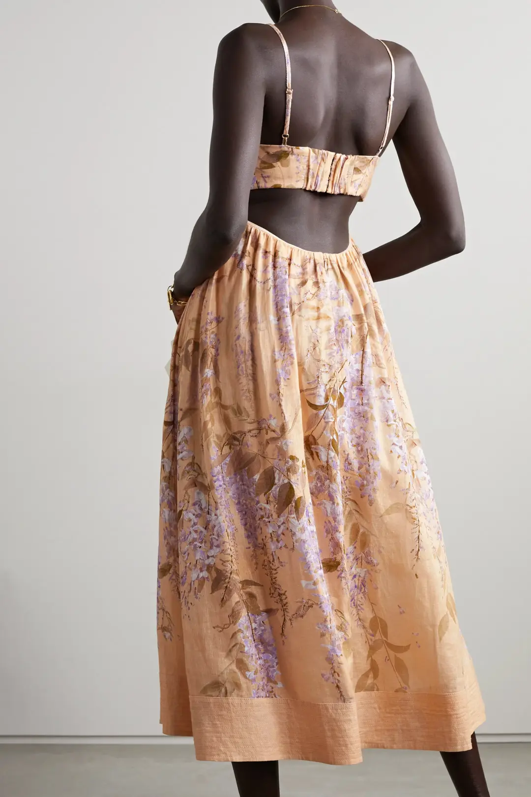 Zimmermann Rosa Bralette Midi Dress Lilac Wisteria Floral Size 0 / AU 8 for rent on The Volte - main image