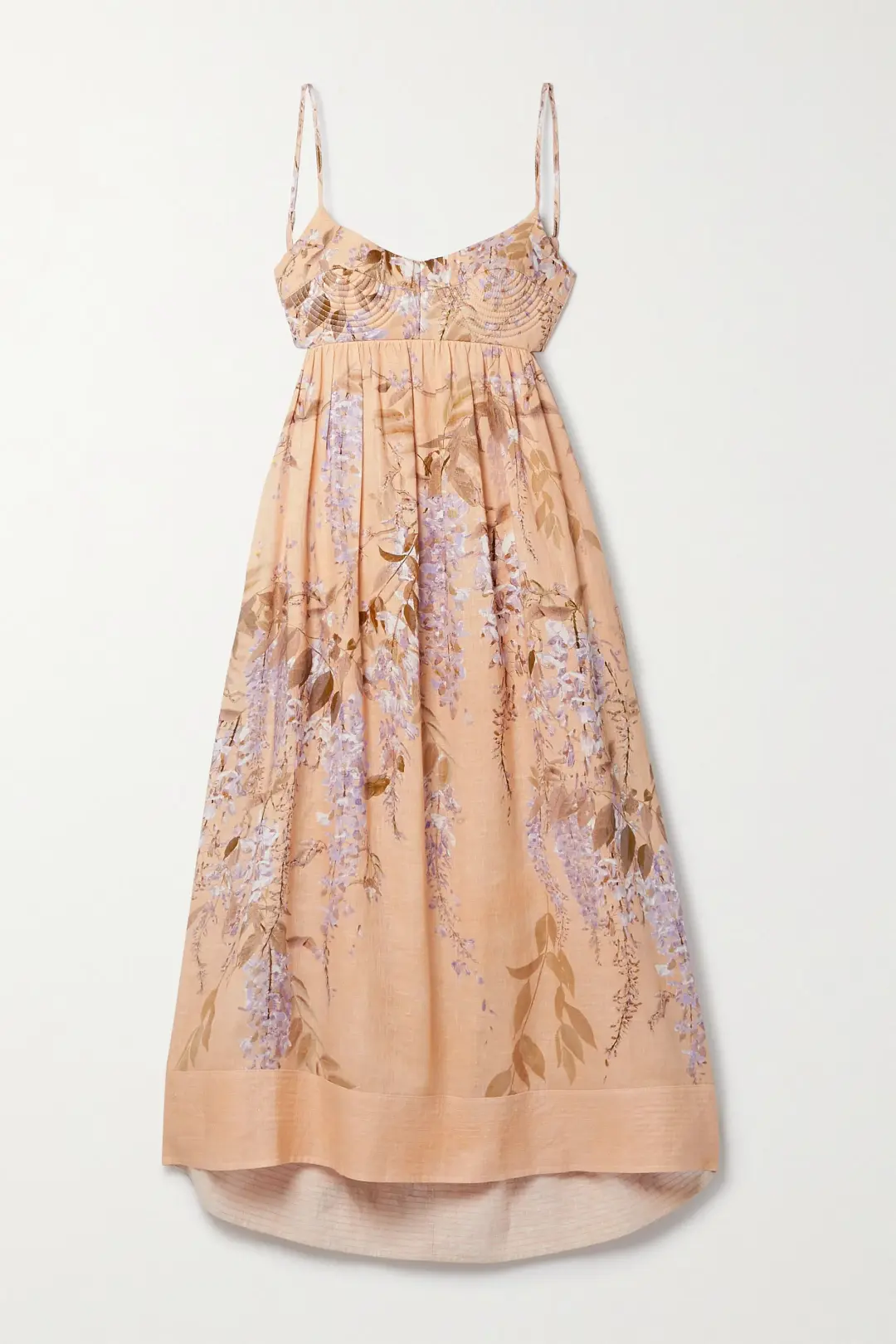 Zimmermann Rosa Bralette Midi Dress Lilac Wisteria Floral Size 0 / AU 8 for rent on The Volte - main image