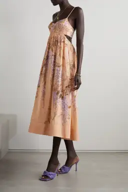 Zimmermann Rosa Bralette Midi Dress Lilac Wisteria Floral Size 0 / AU 8 for rent on The Volte - image 3