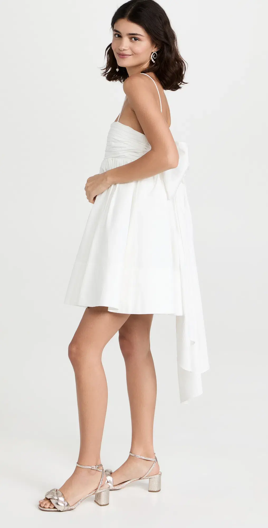 Aje Catina Bow Back Mini Dress White Size 8 for rent on The Volte - main image