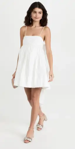 Aje Catina Bow Back Mini Dress White Size 8 for rent on The Volte - image 1
