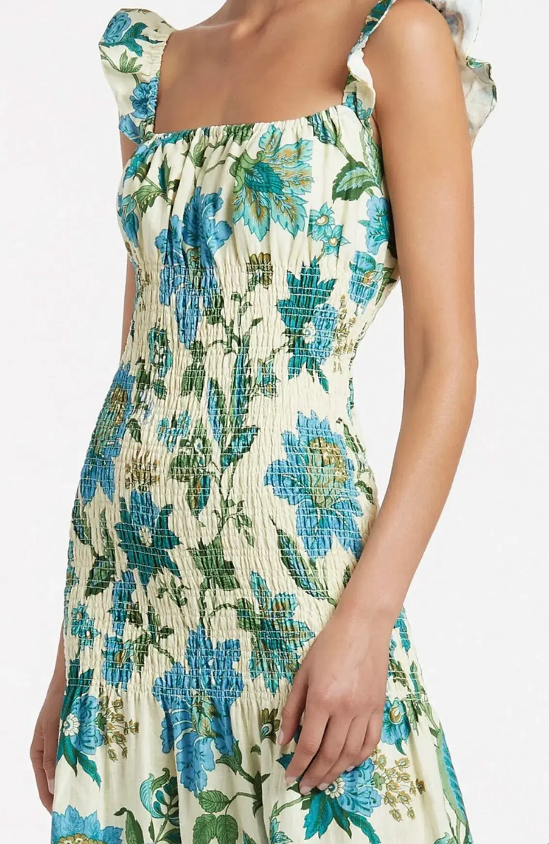 Sir the Label Alexandre Ruched Midi Dress Print Size 8 - Image 2