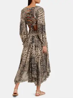Zimmermann Allia Cut Out Long Dress Cheetah Print Size 0 / AU 8 for rent on The Volte - image 2