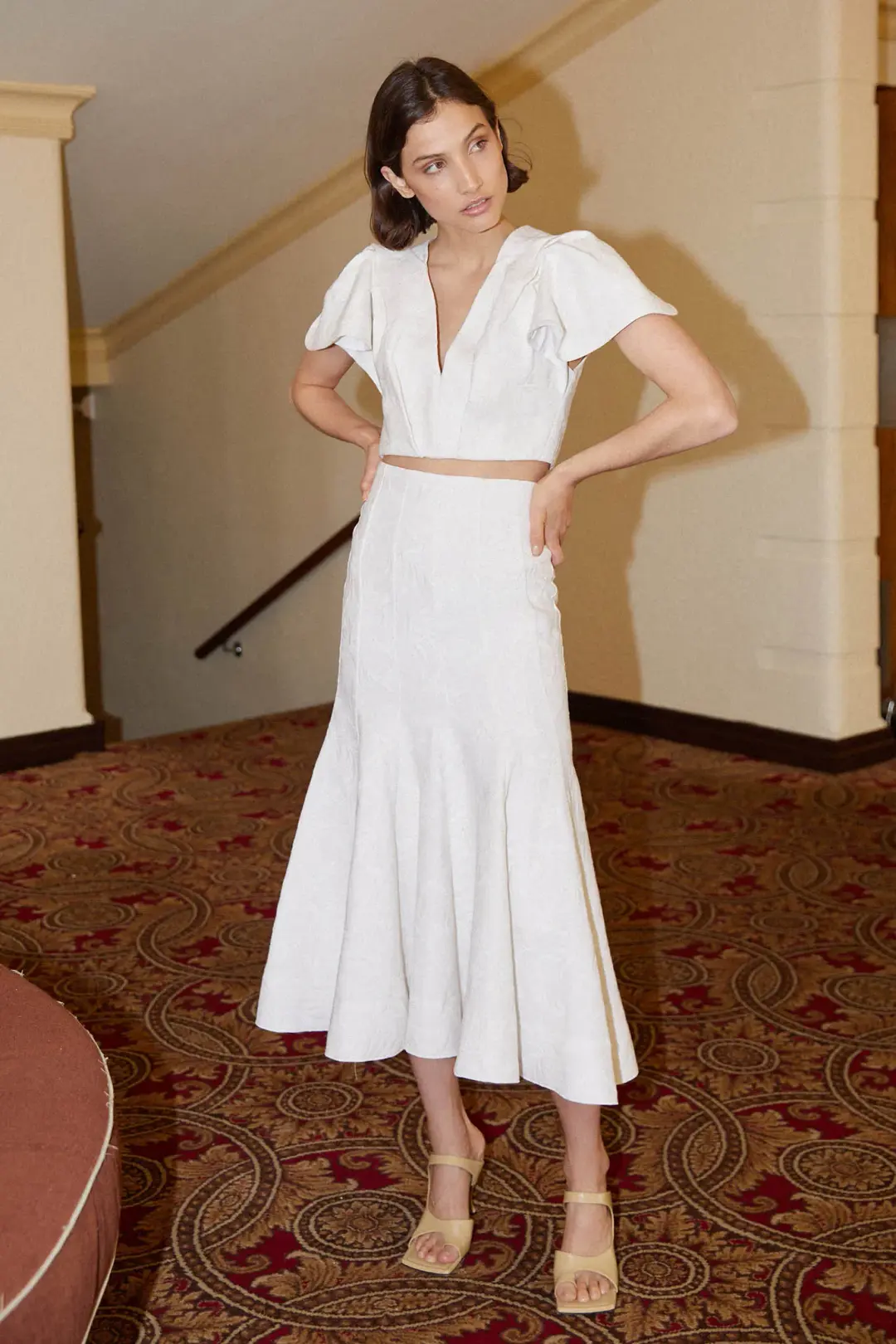 Acler Beverley Crop Top White Size 6 for rent on The Volte - main image