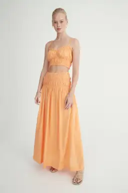 Hansen and Gretel Tina Top and Costello Skirt Set Tangelo Orange