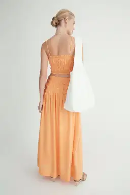 Hansen and Gretel Tina Top and Costello Skirt Set Tangelo Orange