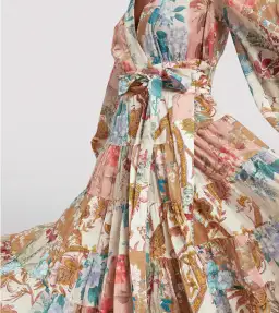 Zimmermann Cassia Patch Wrap Midi Dress Print Size 16 for rent on The Volte - image 1