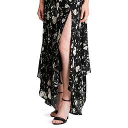 Polo Ralph Lauren Mulberry Silk Maxi Dress Floral Print Size 6 for rent on The Volte - image 4
