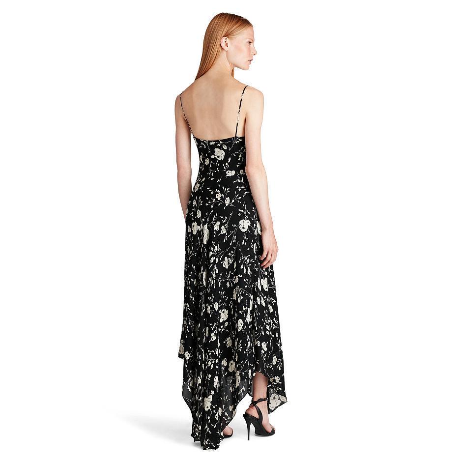 Polo Ralph Lauren Mulberry Silk Maxi Dress Floral Print Size 6 for rent on The Volte - main image