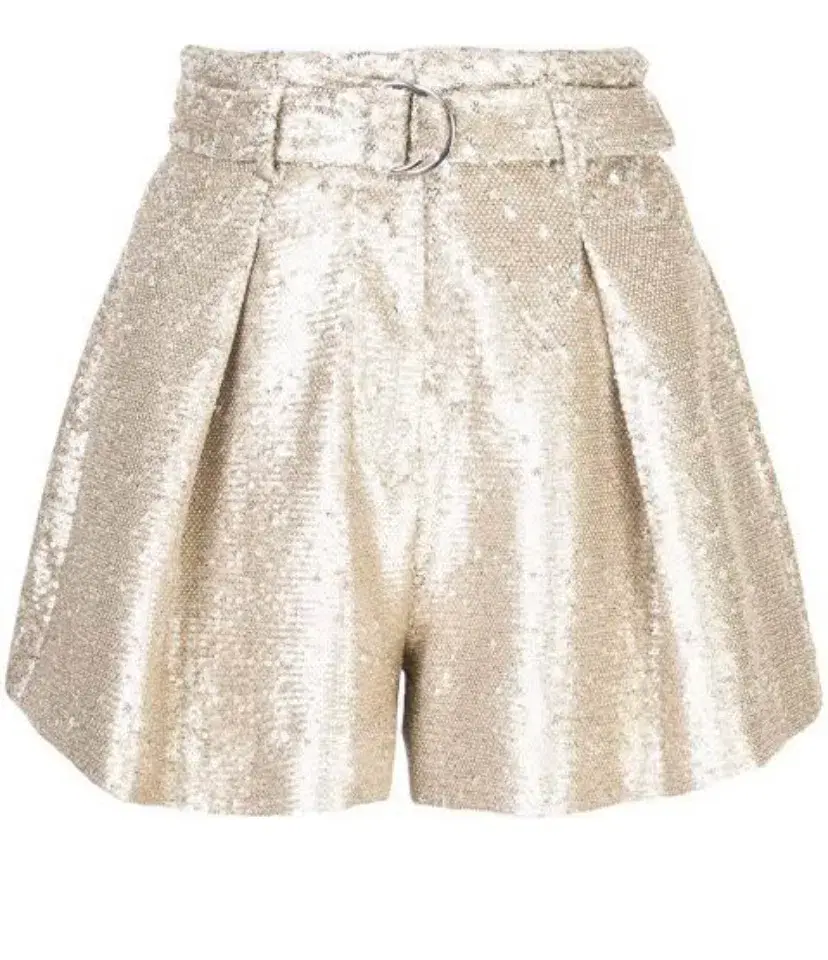 Jonathan Simkhai Sequin Shorts Gold Size AU 8 - Image 4