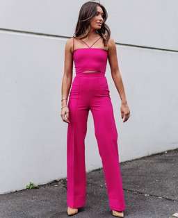 Bianca & Bridgett Pink Kim Pant & Crop Set for rent on The Volte - image 1
