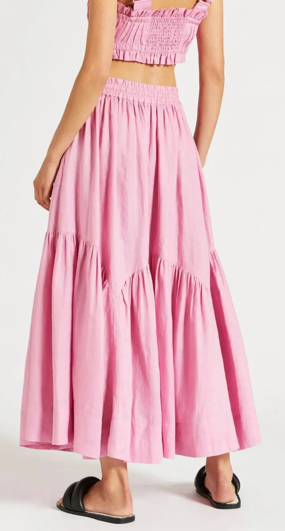 Lee Mathews Ali Top and Maxi Skirt Set Pink Size 10 for rent on The Volte - main image