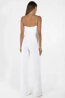 Misha Moyra Slinky Jumpsuit in Ivory White Size 12