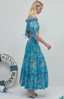 Alemais Otto Cropped Top And Midi Skirt Set Blue Size 8 for rent on The Volte - image 2