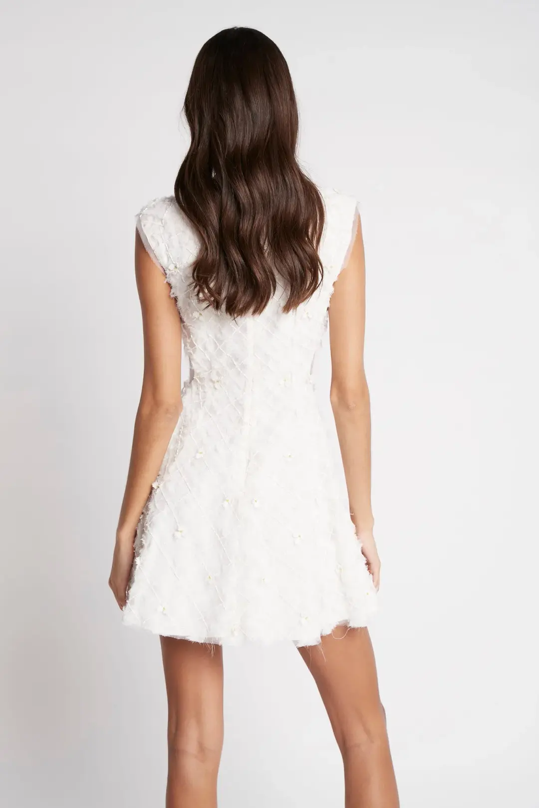 Aje Mirage Organza Cut Out Mini Dress Ivory Size 4 for rent on The Volte - main image