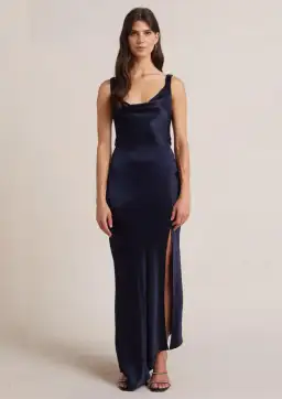 Bec & Bridge Moon Dance Cowl Dress Navy Blue Size 8 for rent on The Volte - image 1