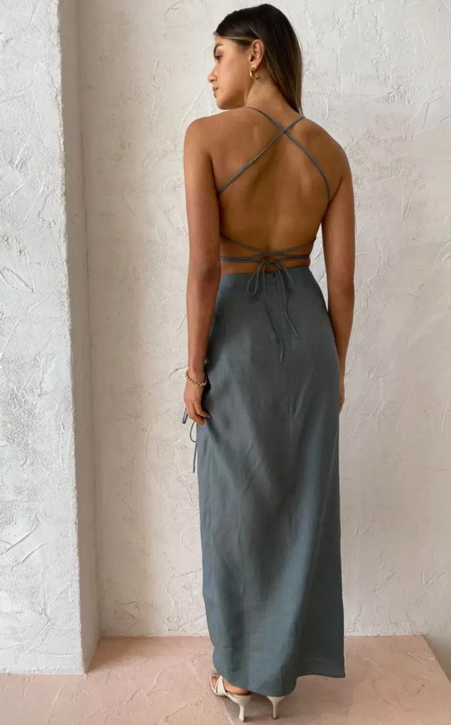 Rumer Loulou Maxi Dress Green Size 8 for rent on The Volte - main image