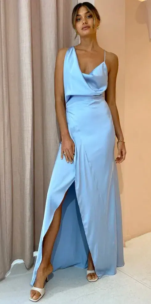 One Fell Swoop Muse Maxi Dress in Carolina Blue Size 8 for rent on The Volte - main image