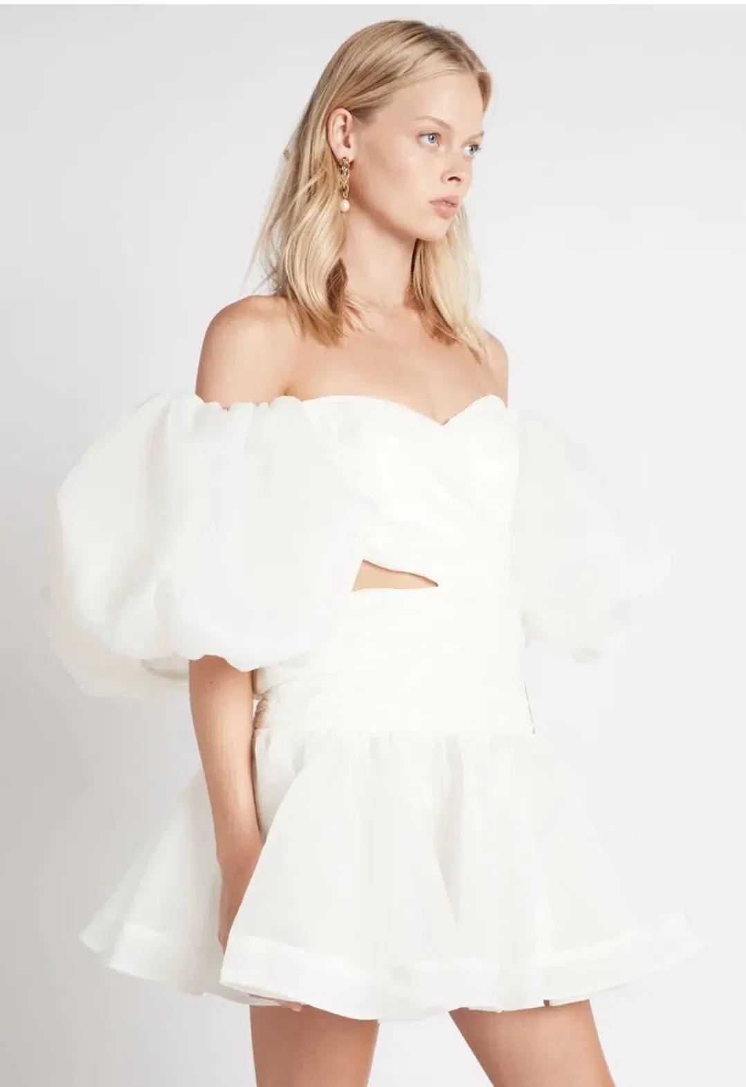 Aje Myriad Cut Out Mini Dress White Size 6 for rent on The Volte - main image