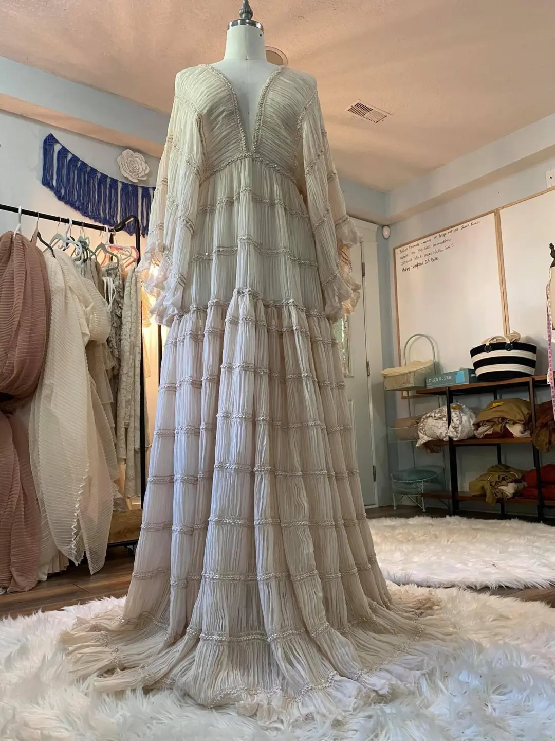 We Are Reclamation Wonderment and Awe Gown Beige One Size Fits Most (Aus 6-16) for rent on The Volte - main image
