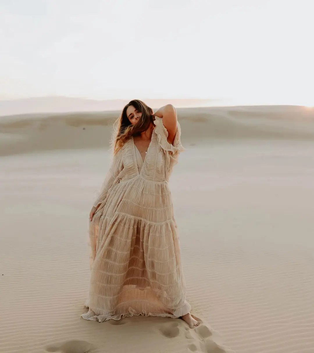 We Are Reclamation Wonderment and Awe Gown Beige One Size Fits Most (Aus 6-16) for rent on The Volte - main image