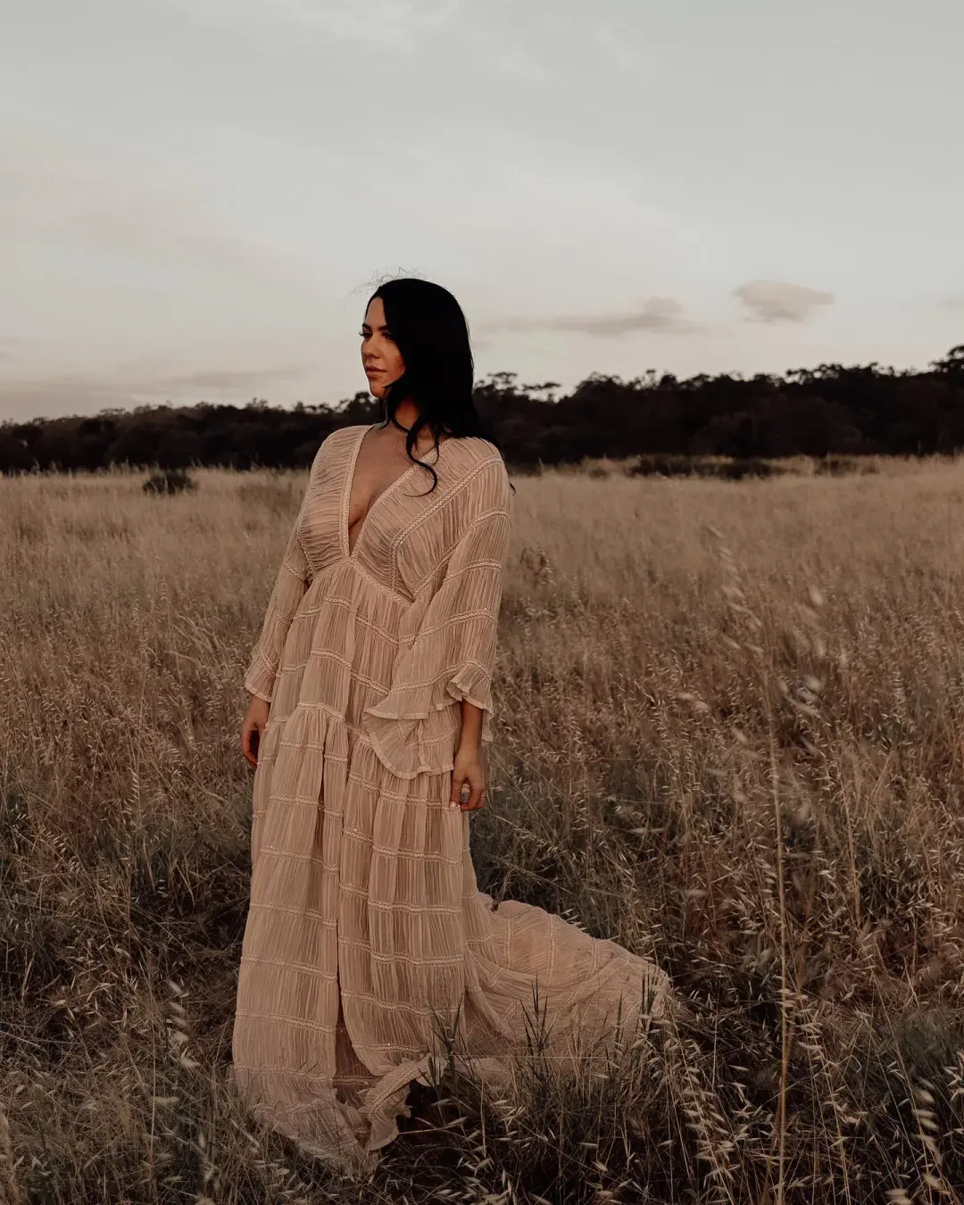 We Are Reclamation Wonderment and Awe Gown Beige One Size Fits Most (Aus 6-16) for rent on The Volte - main image