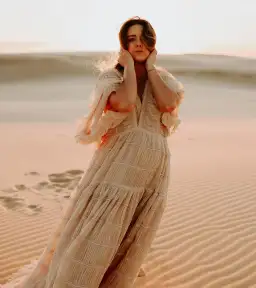 We Are Reclamation Wonderment and Awe Gown Beige One Size Fits Most (Aus 6-16) for rent on The Volte - image 2