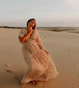 We Are Reclamation Wonderment and Awe Gown Beige One Size Fits Most (Aus 6-16) for rent on The Volte - image 9