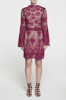 White Suede Berry Lace Shift Dress for rent on The Volte - image 1