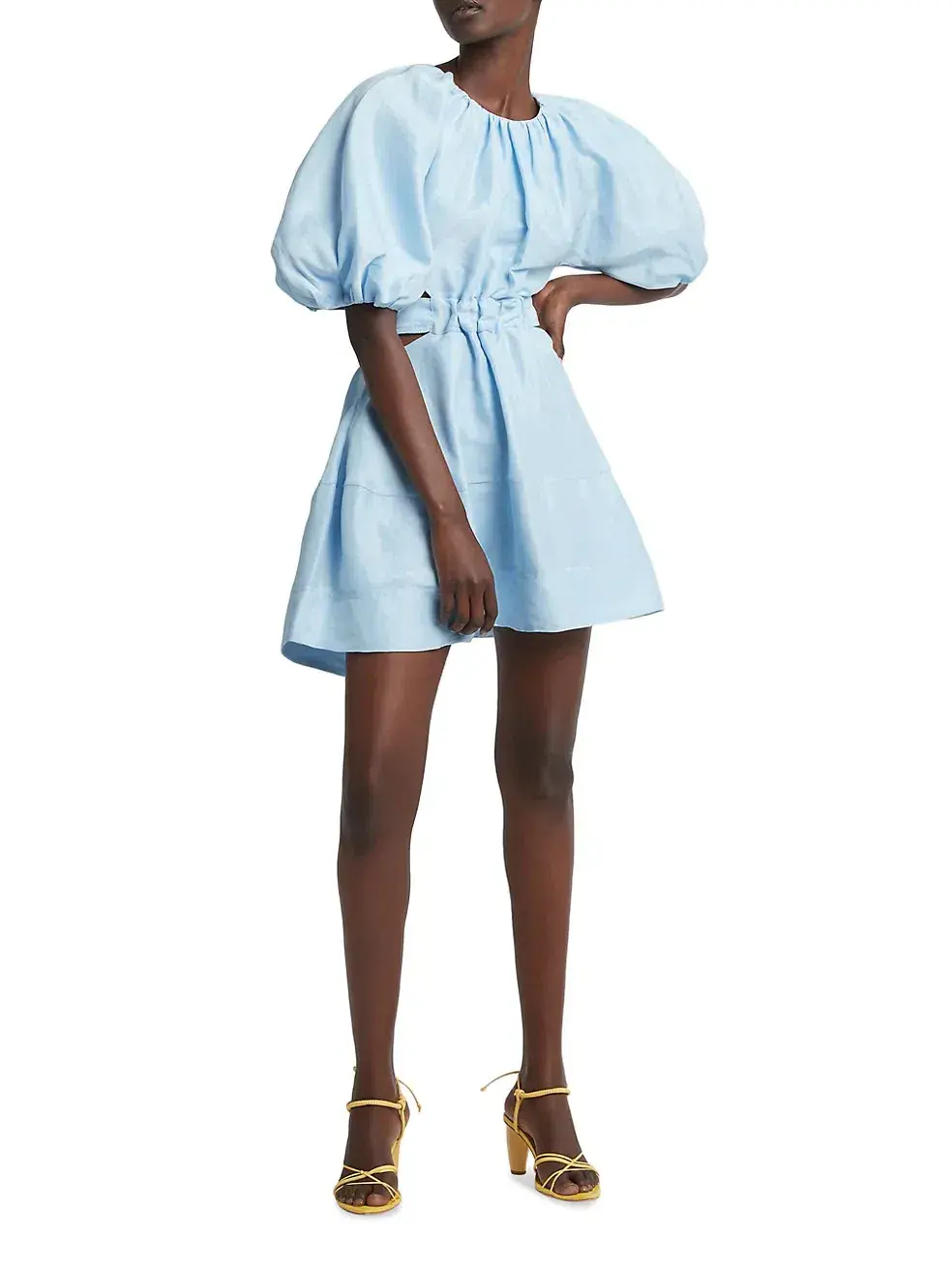 Aje Psychedelia Cut Out Mini Dress Pale Blue Size 4 for rent on The Volte - main image