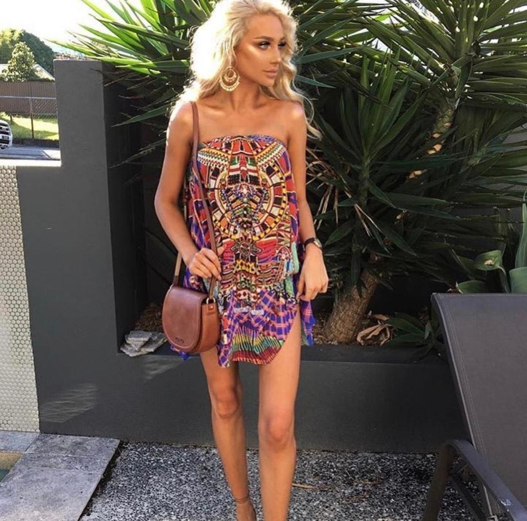 Camilla Rainbow Warrior Strapless Dress size 10 for rent on The Volte - main image