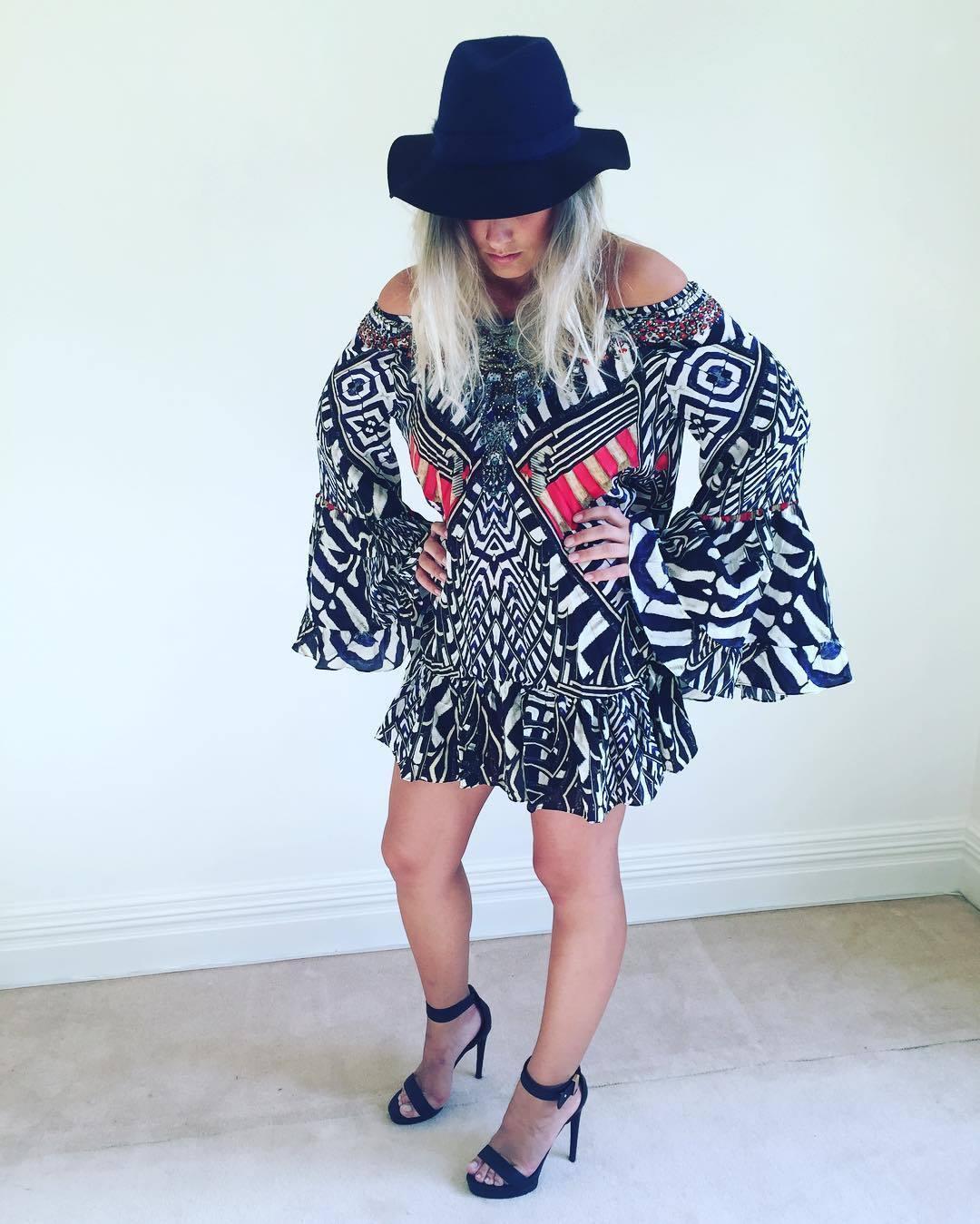 Camilla Louwalan Tales A Line Frill Dress Print Size 8 for rent on The Volte - main image