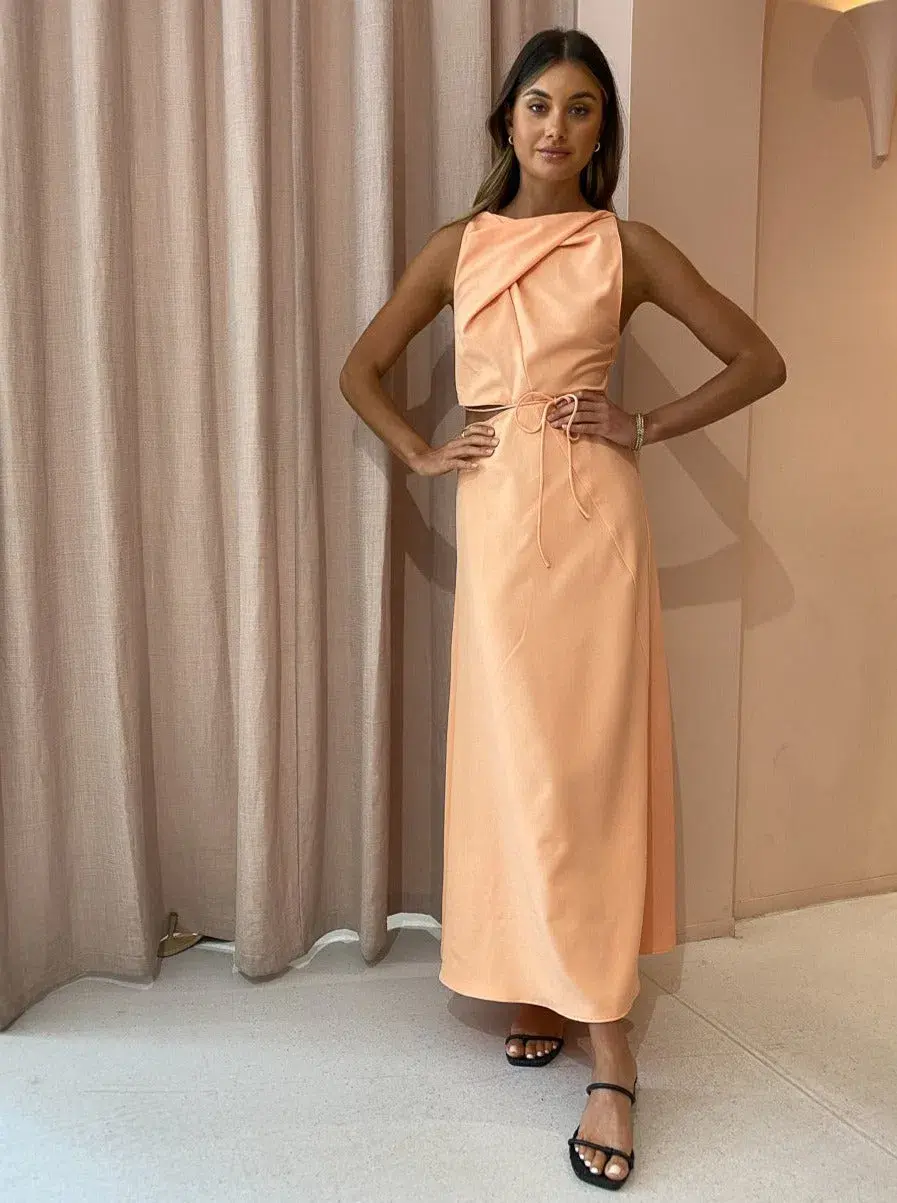 One Fell Swoop Bijoux Maxi Dress Orange Size 8 for rent on The Volte - main image