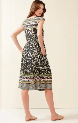 Sacha Drake Mt Cootha Cotton Cap Sleeve V Neck Dress Print